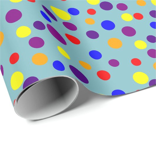 Dot Parade Regenbogen Farben Geschenkpapier (Rolleneckpunkt)