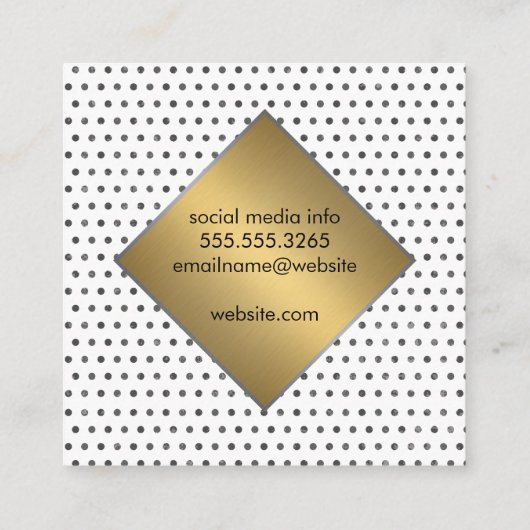 Dot Pattern Lux Quadratische Visitenkarte (Rückseite)