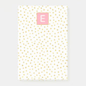 Dot Pattern Monogram Pink Gold Girly Post-it Klebezettel (Vorderseite)