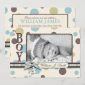 Dot Print mit 3D-Look Bow Birth Ankündigung (Vorne/Hinten)