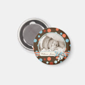 Dot Print mit 3D-Look Bow Birth Ankündigung Magnet (Vorderseite/Rückseite)