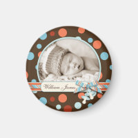 Dot Print mit 3D-Look Bow Birth Ankündigung