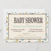 Dot Print und 3D-Look Bow Baby Dusche Einladung (Rückseite)