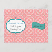 Dot Save the Date Postkartenvorlage einfügen Ankündigungspostkarte (Rückseite)