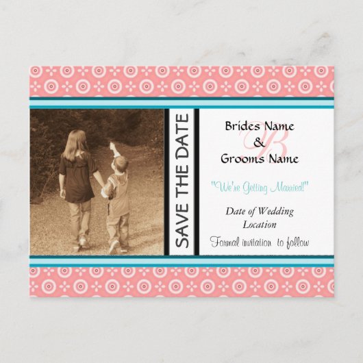 Dot Save the Date Postkartenvorlage einfügen Ankündigungspostkarte (Vorderseite)