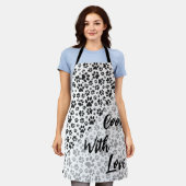 Dot-Schürze für Hunde schwarz und weiß Polka Schürze (Getragen)