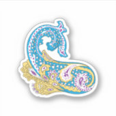 Dot, Sherpa Blue, Golden Sand Design Aufkleber (Vorderseite)