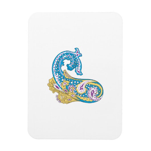 Dot, Sherpa Blue, Golden Sand Design Magnet (Vertikal)