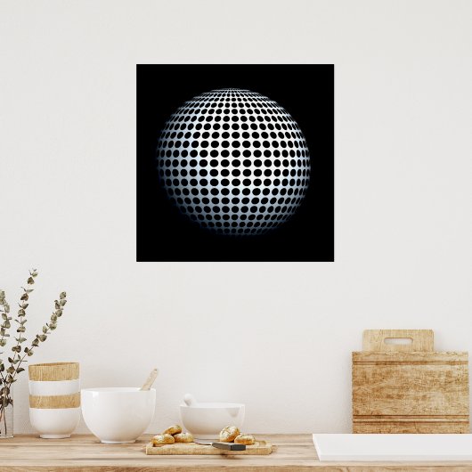 Dot Sphere Op Art Poster (Küche)