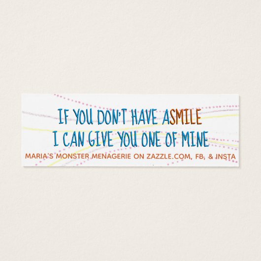 Dot the Monster, w/quote, glückliche Karten (Rückseite)