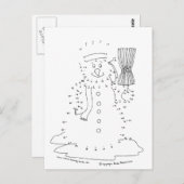 Dot to Dot Snowman Postkarte (Vorne/Hinten)