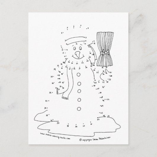 Dot to Dot Snowman Postkarte (Vorderseite)
