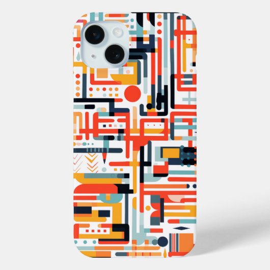 Dot- und Stabmuster auf weiß Case-Mate iPhone Hülle (Rückseite)