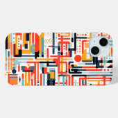 Dot- und Stabmuster auf weiß Case-Mate iPhone Hülle (Rückseite (Horizontal))