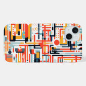 Dot- und Stabmuster auf weiß iPhone Hülle (Rückseite (Horizontal))