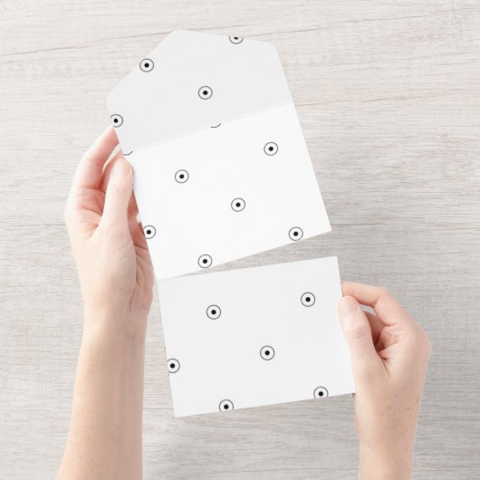Dot, weißer Rauch All In One Einladung (Abreißen)
