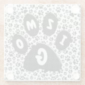 Dotglaspfoten Schwarz/Weiß Polka Dot Untersetzer (Rückseite)