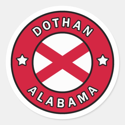 Dothan Alabama Runder Aufkleber (Vorderseite)
