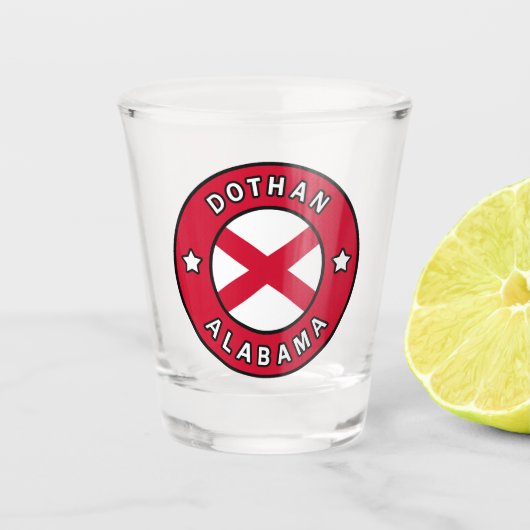 Dothan Alabama Schnapsglas (Vorderseite)
