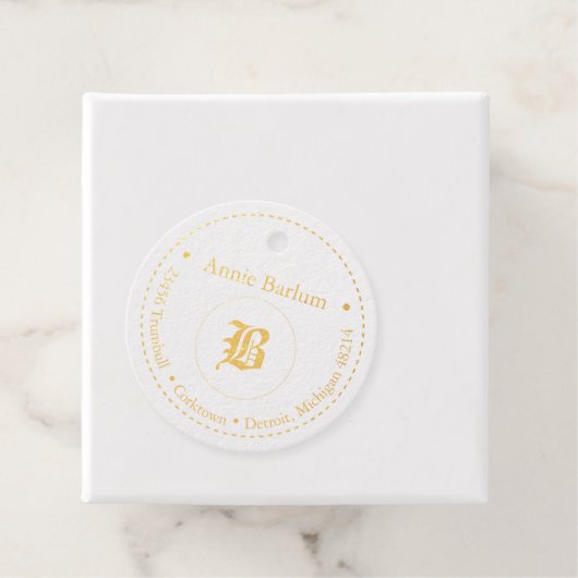 Dotierter Kreis Monogramm Geschenkanhänger (Mit Box)