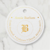 Dotierter Kreis Monogramm Geschenkanhänger (Vorderseite)