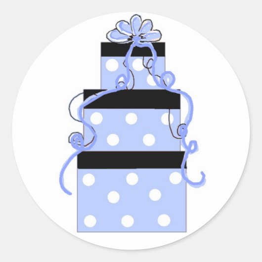 Dotpakete für blaue und weiße Polka Runder Aufkleber (Vorderseite)