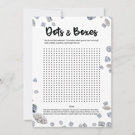 Dots and Boxes Brautparty Ice Breaker Game Einladung (Vorderseite)