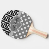 Dots and Chevrons Muster Tischtennis Schläger (Seitenansicht)