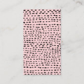 Dots and Dashes Inky Black Pink Moderner Chic Visitenkarte (Vorderseite)