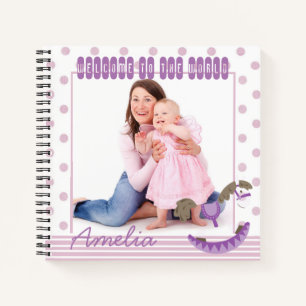 Dots and Rocking Horse Custom Foto Baby Journal Notizblock