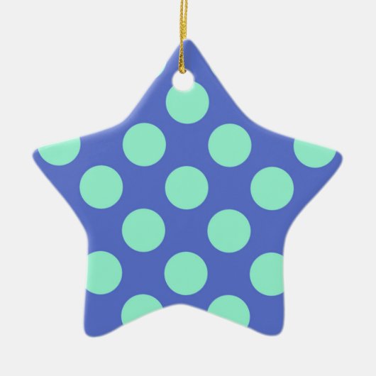 Dots aus dem Mittelalter - Aqua und Perwinkle Keramikornament (Vorne)