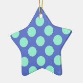 Dots aus dem Mittelalter - Aqua und Perwinkle Keramikornament (Links)