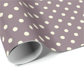 Dots aus glänzender Verpackung Kreise Lila Creme Geschenkpapier (Rolleneckpunkt)