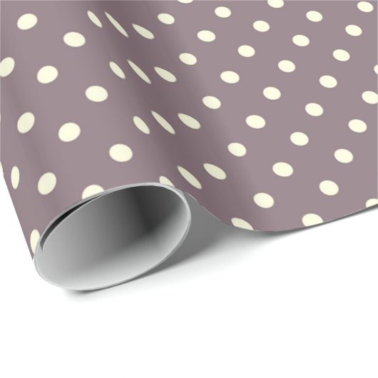 Dots aus glänzender Verpackung Kreise Lila Creme Geschenkpapier (Rolleneckpunkt)