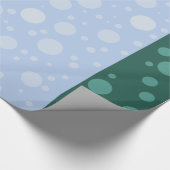 Dots Blue Green Glossy Wrapping Paper Geschenkpapier (Ecke)