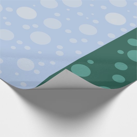 Dots Blue Green Glossy Wrapping Paper Geschenkpapier (Ecke)