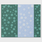 Dots Blue Green Glossy Wrapping Paper Geschenkpapier (Flach)