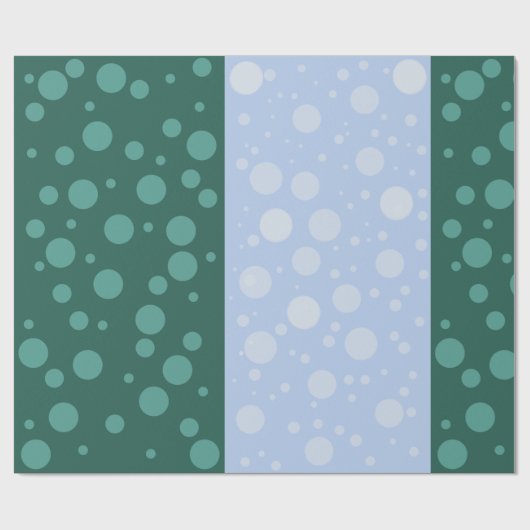Dots Blue Green Glossy Wrapping Paper Geschenkpapier (Flach)