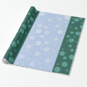 Dots Blue Green Glossy Wrapping Paper Geschenkpapier (Ungerollt)