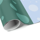 Dots Blue Green Glossy Wrapping Paper Geschenkpapier (Rolleneckpunkt)
