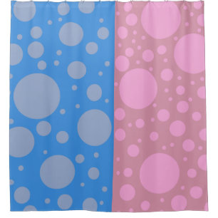 Dots Blue Pink Duschvorhang