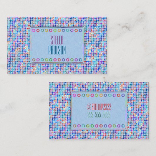 Dots Blue Visitenkarte (Vorne/Hinten)