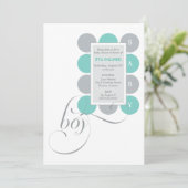 Dots Boy Custom Baby Dusche Einladung (Stehend Vorderseite)