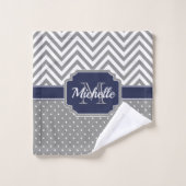 Dots & Chevrons Muster Badhandtuch Set (Waschlappen)