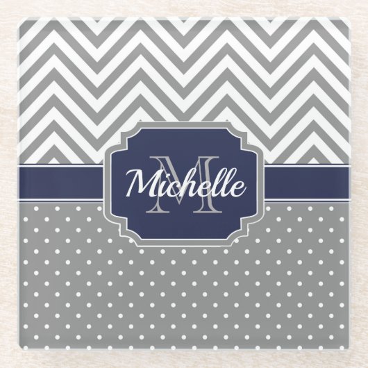 Dots & Chevrons Muster Glasuntersetzer (Vorderseite)