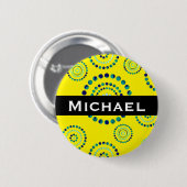 Dots Circle Power Blume + Ihr Backgr. Button (Vorne & Hinten)