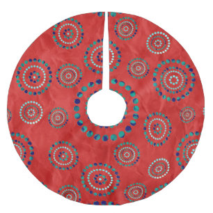 Dots Circle Power Blume + Ihr Backgr. Ideen Polyester Weihnachtsbaumdecke
