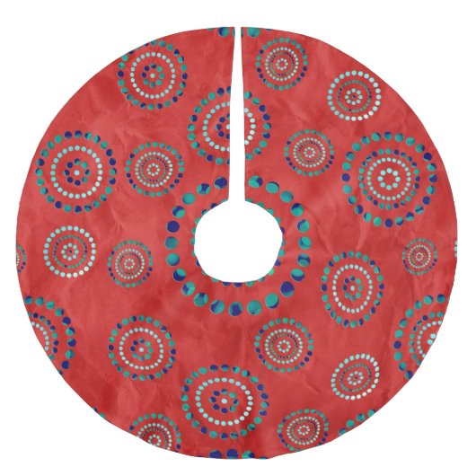 Dots Circle Power Blume + Ihr Backgr. Ideen Polyester Weihnachtsbaumdecke (Vorderseite)
