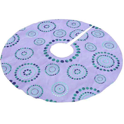 Dots Circle Power Blume + Ihr Backgr. Ideen Polyester Weihnachtsbaumdecke (Schrägansicht)