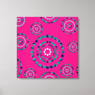 Dots Circle Power Blume + Ihr Backgr. Leinwanddruck